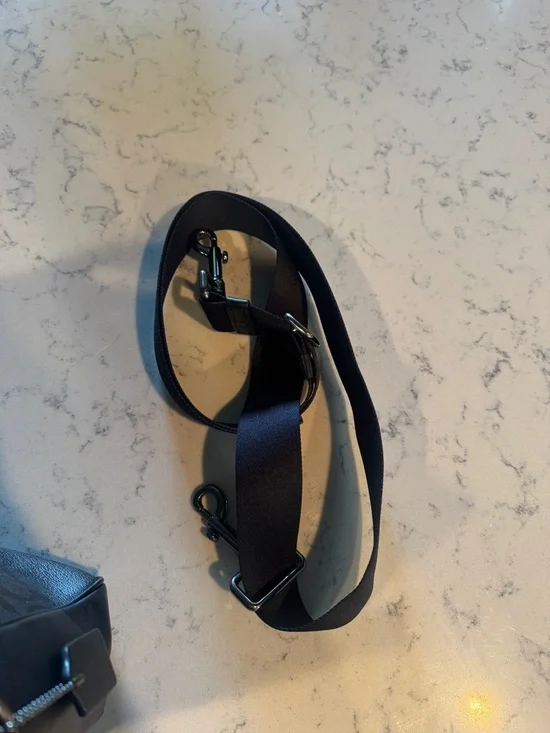 COACH Rider Brief In Signature Canvas Black Grey Multi Leather Dual-Pocket Bag - Picture 7 of 10